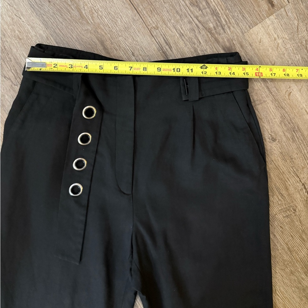 Sandro • Belted Wide Leg Cuffed Cropped Trousers - Picture 8 of 15